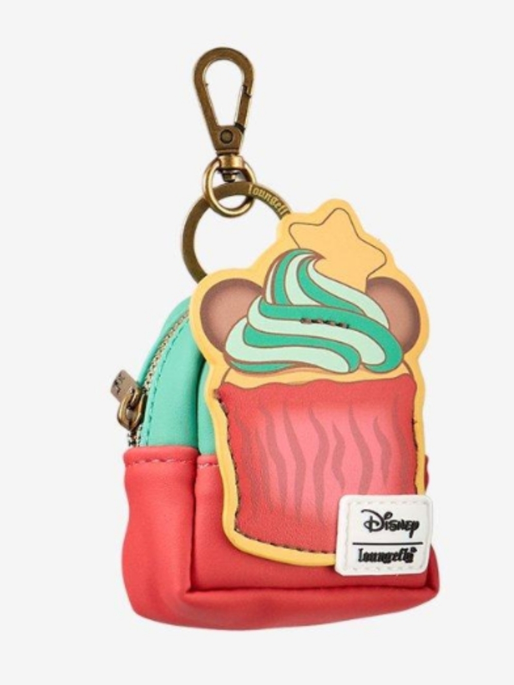 Disney Loungefly Mini Bag Charm Featuring A Festive Mickey Mouse Cupcake Treat